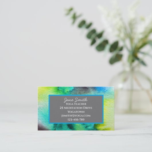 ヨガ先生ヨガインストラクター癒し瞑想 名刺 (スタンド正面)