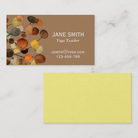ヨガ先生ヨガインストラクター自然抽象芸術アート 名刺 (正面/裏面)