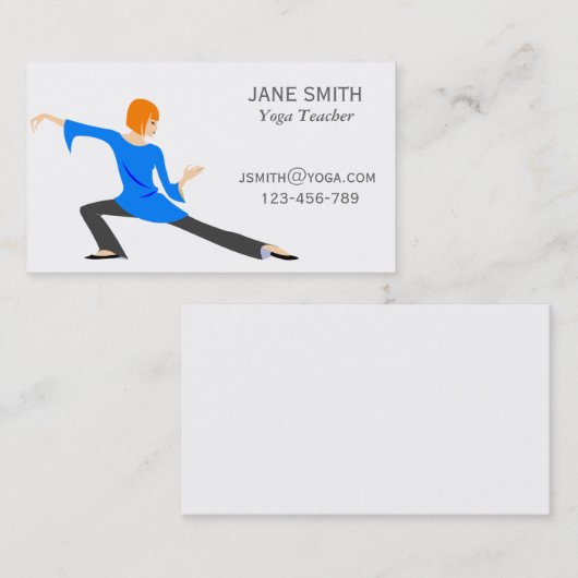 ヨガ先生ヨガインストラクター スタイリッシュ 名刺 (正面/裏面)