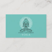 ヨガ先生ロータスポーズマンダラターコイズ 名刺 (正面)
