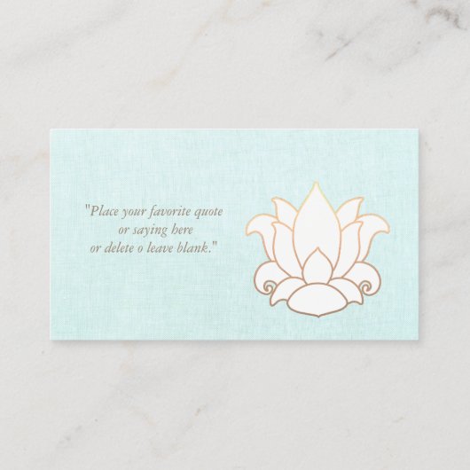 ヨガ先生写真白蓮の花 名刺 (裏面)