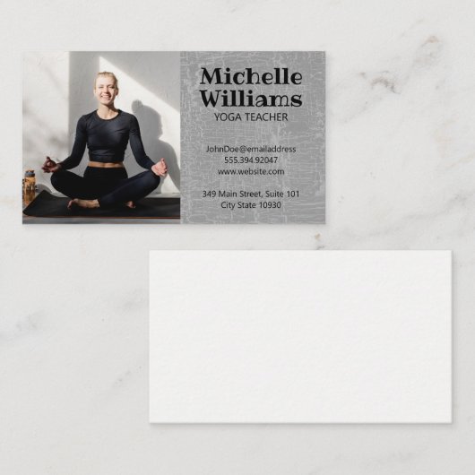 ヨガ先生着座ビジネスカード 名刺 (正面/裏面)