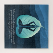 ヨガ先生瞑想ポーズボディリーフカット引用文 ジグソーパズル (横)