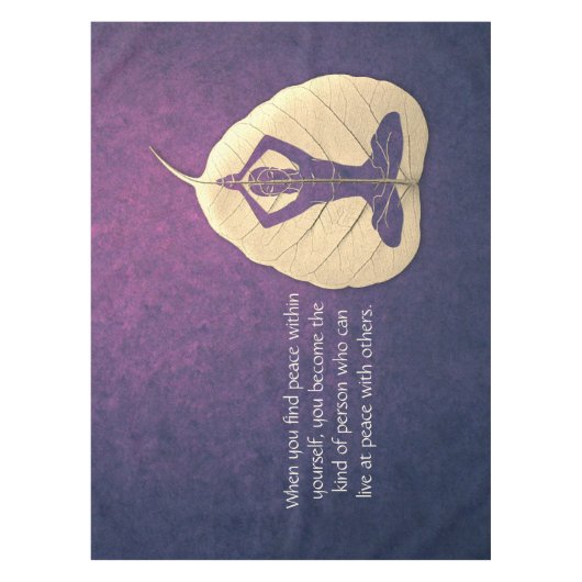 ヨガ先生瞑想ポーズボディリーフカット引用文 テーブルクロス (正面)