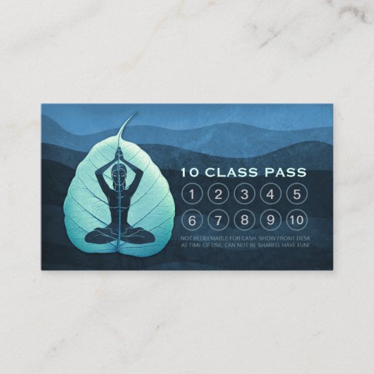 ヨガ先生瞑想ポーズボディリーフクラスパス ロイヤリティカード (正面)