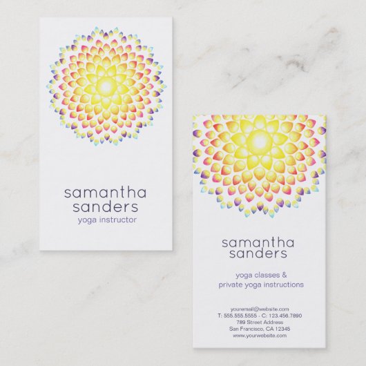 ヨガ先生輝くレインボーマンダラ 名刺 (正面/裏面)