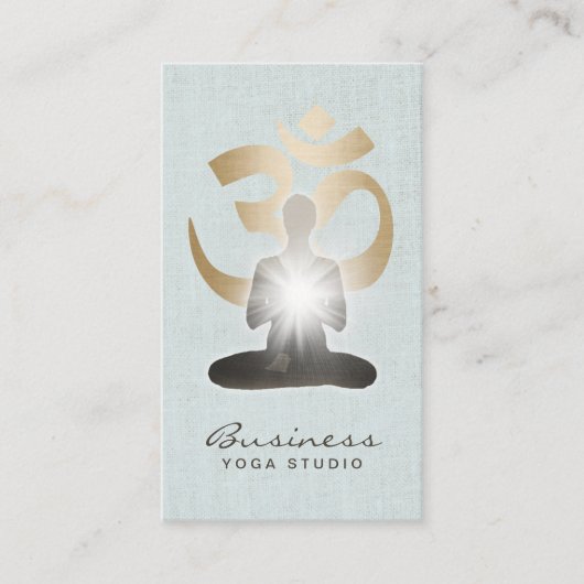 ヨガ先生金ゴールドオムシンボルリスタイリッシュネン 名刺 (正面)