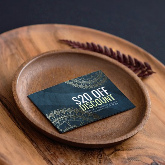 ヨガ先生金ゴールドマンダラディスカウントクーポンロイヤリティ 割引カード