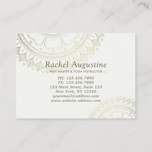 ヨガ先生金ゴールドマンダラディスカウントクーポンロイヤリティ 割引カード (裏面)