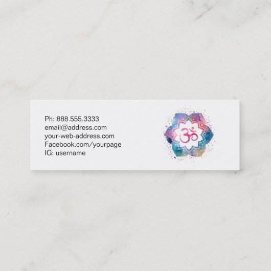 *~*ヨガ先生霊気マッサージマインドフルOm スキニー名刺 (裏面)