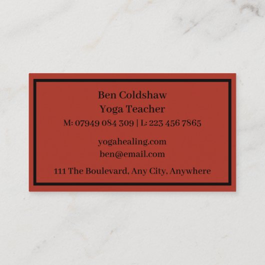 ヨガ先生 名刺 (裏面)