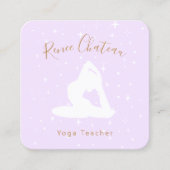 ヨガ先生、1本足キングピジョンポーズスクエアB スクエア名刺 (正面)