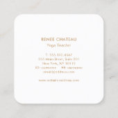 ヨガ先生、1本足キングピジョンポーズスクエアB スクエア名刺 (裏面)