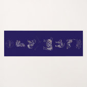 ヨガ動物ダマスクマット ヨガマット (裏面(横))