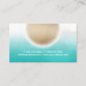 ヨガ及び調停の金ゴールドの円の緑の水彩画 名刺 (裏面)