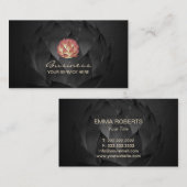 ヨガ及び黙想のはすロゴのエレガントで黒い花柄 名刺 (正面/裏面)