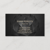 ヨガ及び黙想のはすロゴのエレガントで黒い花柄 名刺 (裏面)