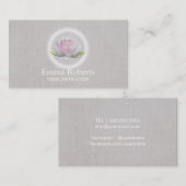 ヨガ及び黙想のセラピーのスパの白熱［赤熱］光を放つなはす 名刺 (正面/裏面)