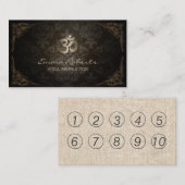 ヨガ及び黙想のヴィンテージのダマスク織のロイヤリティの穿孔器 ロイヤリティカード (正面/裏面)