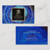 ヨガ及び黙想の先生の曼荼羅のエレガントな青 名刺 (正面/裏面)