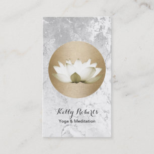 ヨガ及び黙想の先生の金ゴールドの円及びはす 名刺