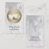 ヨガ及び黙想の先生の金ゴールドの円及びはす 名刺 (正面/裏面)