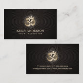 ヨガ及び黙想の金ゴールドOmの信念のエレガントな暗闇 名刺 (正面/裏面)