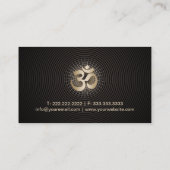ヨガ及び黙想の金ゴールドOmの信念のエレガントな暗闇 名刺 (裏面)