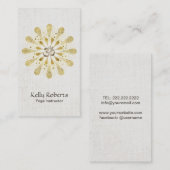 ヨガ及び黙想の金ゴールドOmははす曼荼羅に署名します 名刺 (正面/裏面)