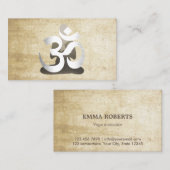 ヨガ及び黙想銀製Omの記号のヴィンテージ 名刺 (正面/裏面)