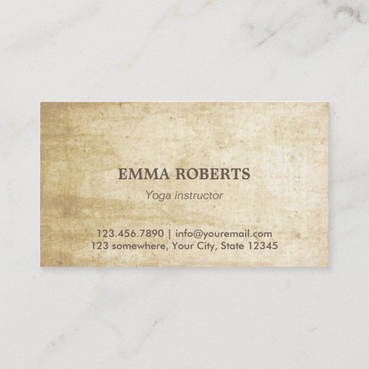 ヨガ及び黙想銀製Omの記号のヴィンテージ 名刺 (裏面)