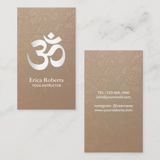 ヨガ及び黙想Omはヴィンテージに署名します 名刺 (正面/裏面)