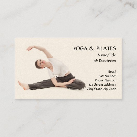 ヨガ及びPilatesのインストラクターか健康及びフィットネス 名刺 (正面)