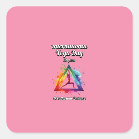 ヨガ国際的の日 スクエアシール (正面)