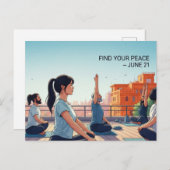 ヨガ国際的デー ポストカード (正面/裏面)