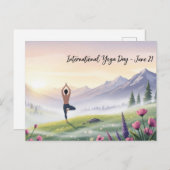 ヨガ国際的デー ポストカード (正面/裏面)