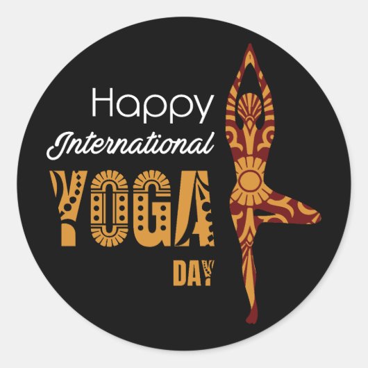 ヨガ国際的デー ラウンドシール (正面)