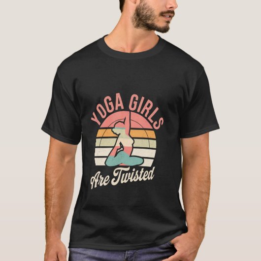 ヨガ女子はねじれたエクササイズ瞑想ジョーク Tシャツ (正面)