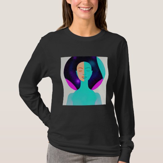 ヨガ女子 サンサルテーション 瞑想 チャクラ Tシャツ (正面)