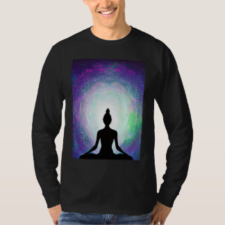 ヨガ女子 サンサルテーション 瞑想 チャクラ Tシャツ