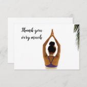 ヨガ女性のポーズサンキューカード サンキューカード (正面/裏面)