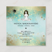 *~*ヨガ女神シェナルムーン魔法ボホティール（緑がかった色） スクエア名刺 (裏面)