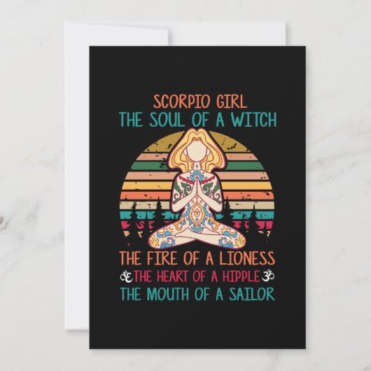 ヨガ好き | スコーピオのヨガガール 招待状 (正面)