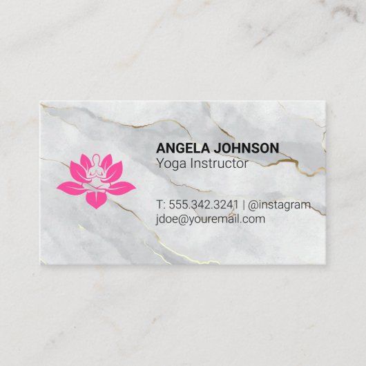 ヨガ座りポーズ |大理石 名刺 (正面)
