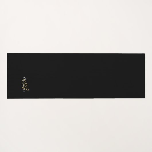 ヨガ引用文スクリプトブラック金ゴールドエレガントモノグラムYog ヨガマット (裏面(横))