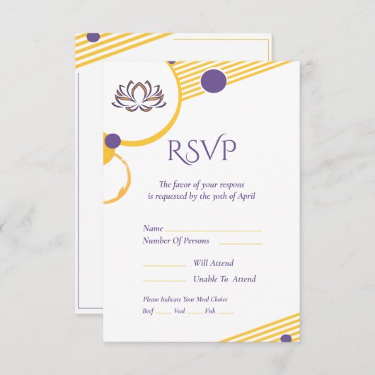 ヨガ応答カード 出欠カード (正面/裏面)