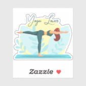 ヨガ恋人 – カスタマイズ可能な戦士ポーズデザイン シール (シート)