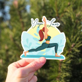 ヨガ恋人 – カスタマイズ可能な戦士ポーズデザイン シール