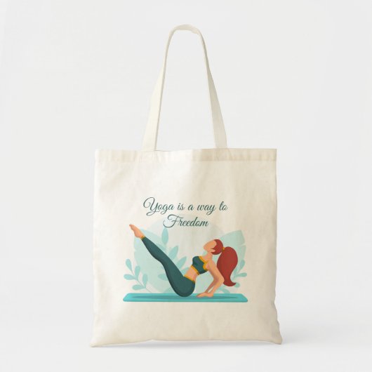 ヨガ愛好家とヨガは自由への道 – カスタム トートバッグ (正面)