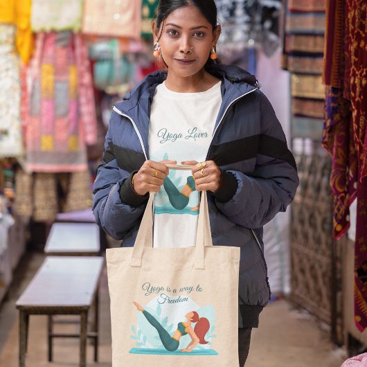 ヨガ愛好家とヨガは自由への道 – カスタム トートバッグ